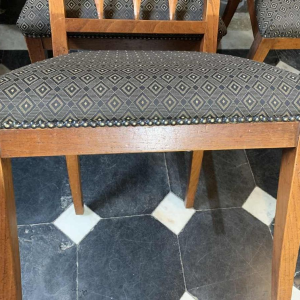 Serie van 6 Etruskische Directoire d'Epoque stoelen, mahonie, G. Jacob stijl