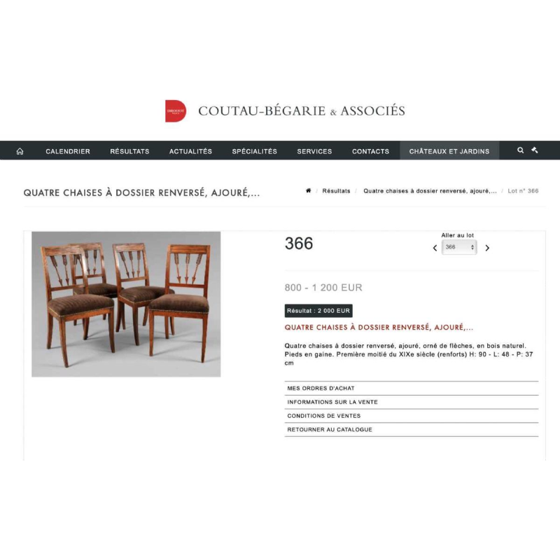 Serie van 6 Etruskische Directoire d'Epoque stoelen, mahonie, G. Jacob stijl