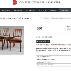 Series of 6 Etruscan Directoire d'Epoque chairs, mahogany, Georges Jacob Style