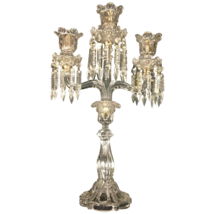 Kandelaar / Girandole, Baccarat Crystal met 3 blaker, 20ste eeuw