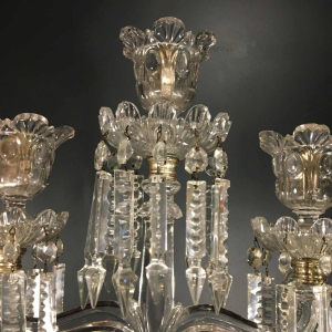 CandÃ©labre / Girandole en Cristal de Baccarat Ã  3 bras de lumiÃ¨re, 20Ã¨me siÃ¨cle