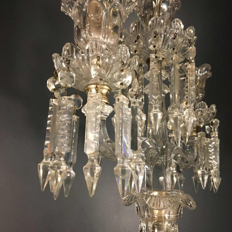 Kandelaar / Girandole, Baccarat Crystal met 3 blaker, 20ste eeuw