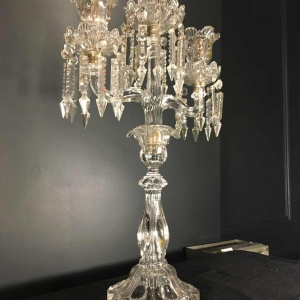Kandelaar / Girandole, Baccarat Crystal met 3 blaker, 20ste eeuw
