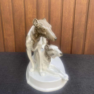 Ofend-und Porzellanfabrik AG, group of Barzoi greyhounds in porcelain