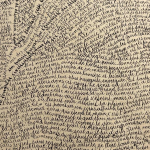 ANONIEM “Victor Hugo“-kalligramportret naar M. Gaillard, lithografie op papier, eind 19e eeuw