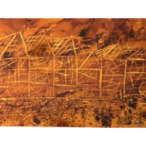 Charles MEIRE (20e eeuw) “Fire XII 1975” aluchromie 68x82 cm