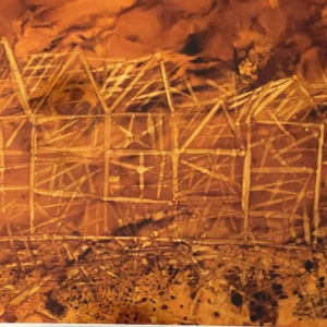 Charles MEIRE (20e s.) « Incendie XII 1975 » aluchromie 68x82 cm