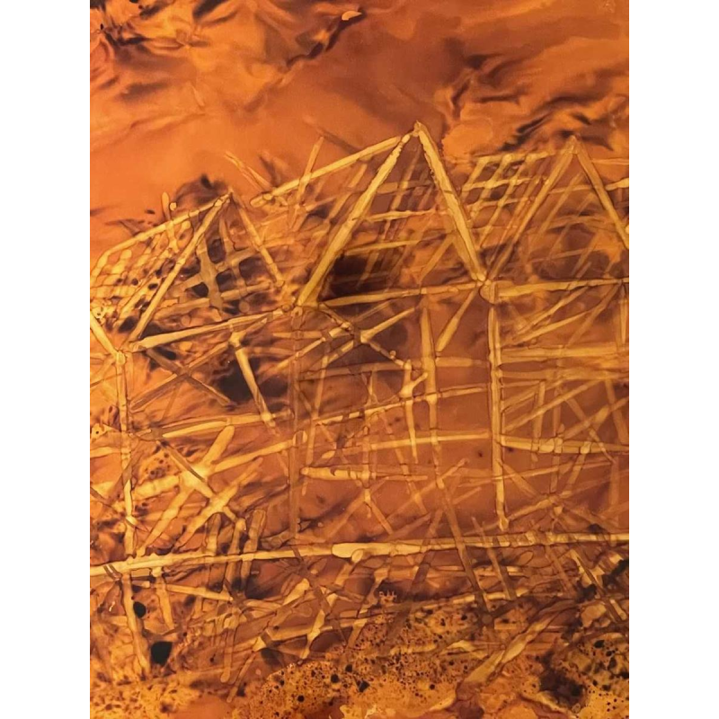 Charles MEIRE (20e eeuw) “Fire XII 1975” aluchromie 68x82 cm