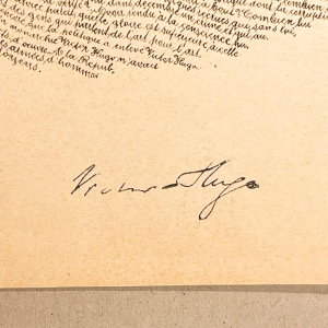 ANONYME “Victor Hugo“ portrait en calligramme d'après M. Gaillard, lithographie sur papier, fin XIXe s