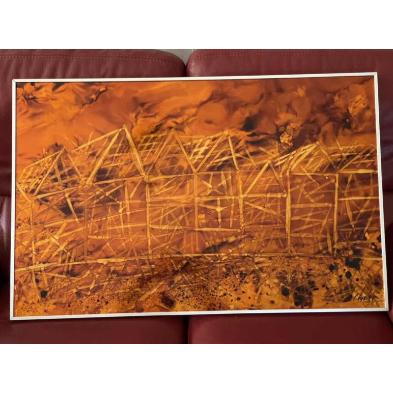 Charles MEIRE (20e eeuw) “Fire XII 1975” aluchromie 68x82 cm
