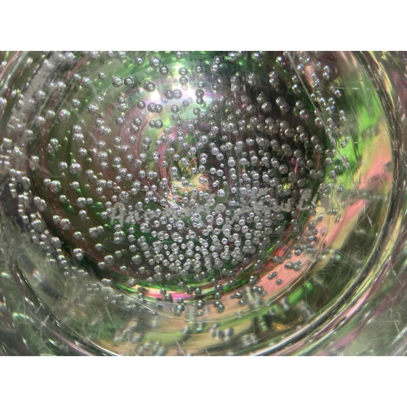 Arnaldo Zanella Murano, vase en verre bullé en spirale rose et vert, ca 1960