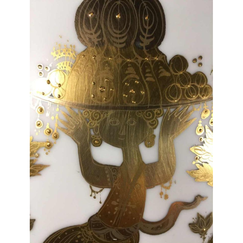 Bjorn Wiinblad " Quatre couleurs " porcelain vase Rosenthal, Studio Linie, 1960