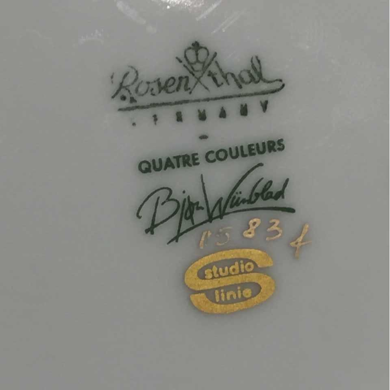 Bjorn Wiinblad " Quatre couleurs " porseleinen vaas Rosenthal, Studio Linie 1960