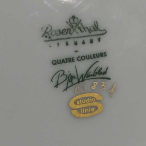 Bjorn Wiinblad " Quatre couleurs " porseleinen vaas Rosenthal, Studio Linie 1960