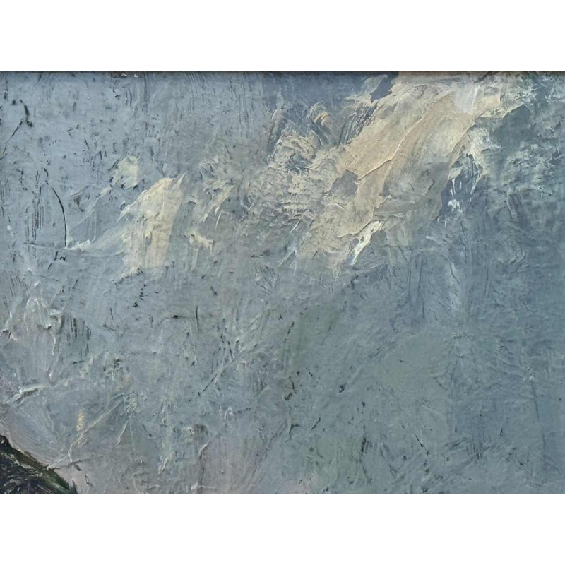 Yvonne TELLIER «Dorp van de Ardennen. Vresse ? » schilderij olie op panel