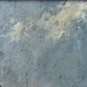 Yvonne TELLIER « Village of the Ardennes. Vresse ? » painting oil on pannel