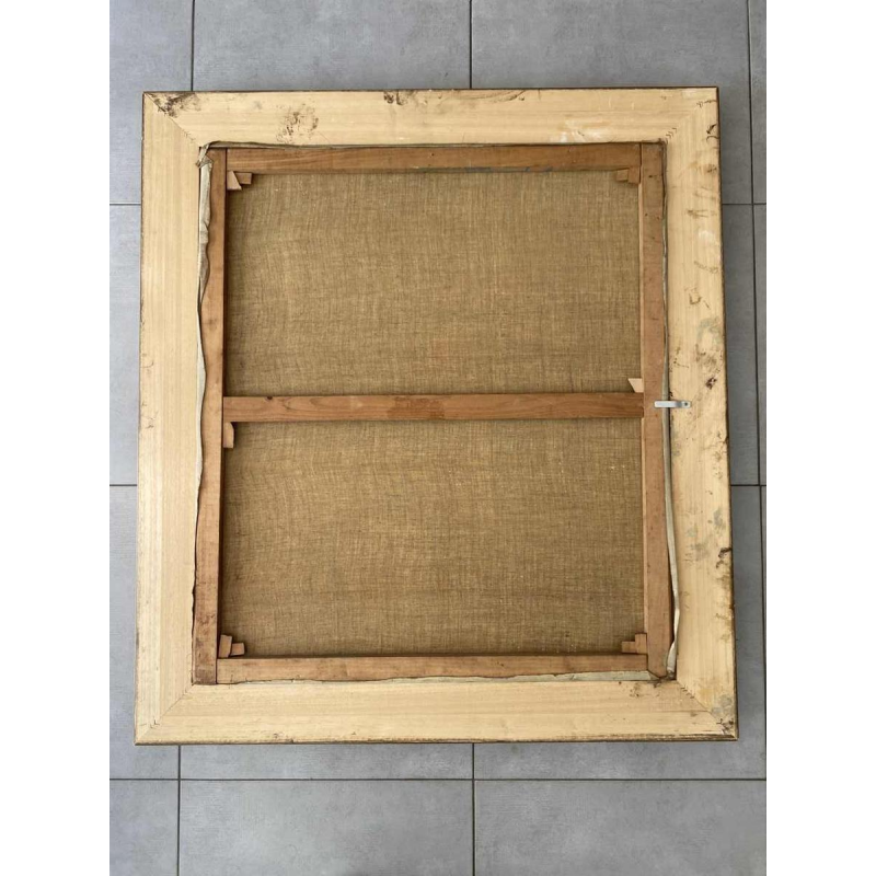 Impressionistische interieurscène, olieverf op doek, ongeïdentificeerd gesigneerd schilderij, 20ste eeuw