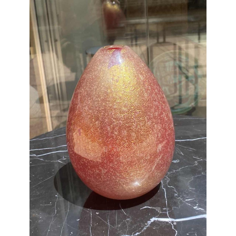 Veronese for Murano, glass vase gilded with fine gold, Italy ca 1960