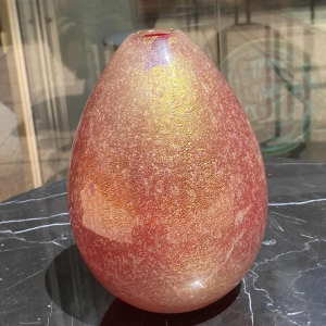 Veronese for Murano, glass vase gilded with fine gold, Italy ca 1960