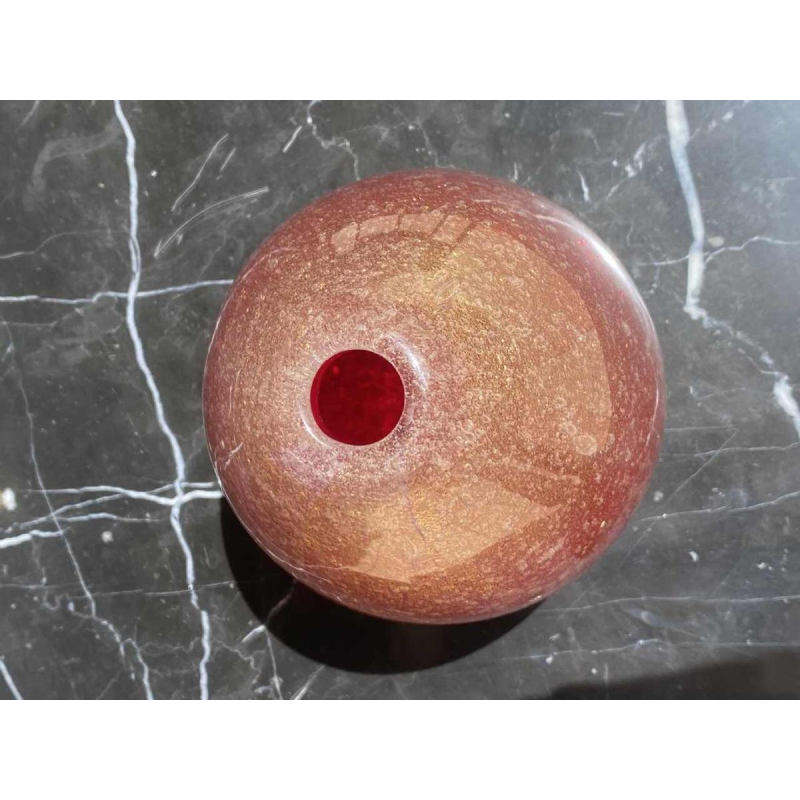 Veronese pour Murano, vase en verre doré à l'or fin, Italie ca 1960