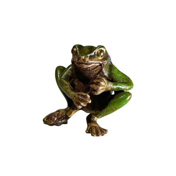 Bronze de vienne “Grenouille musicienne“ sculpture en bronze patiné, ca 1900