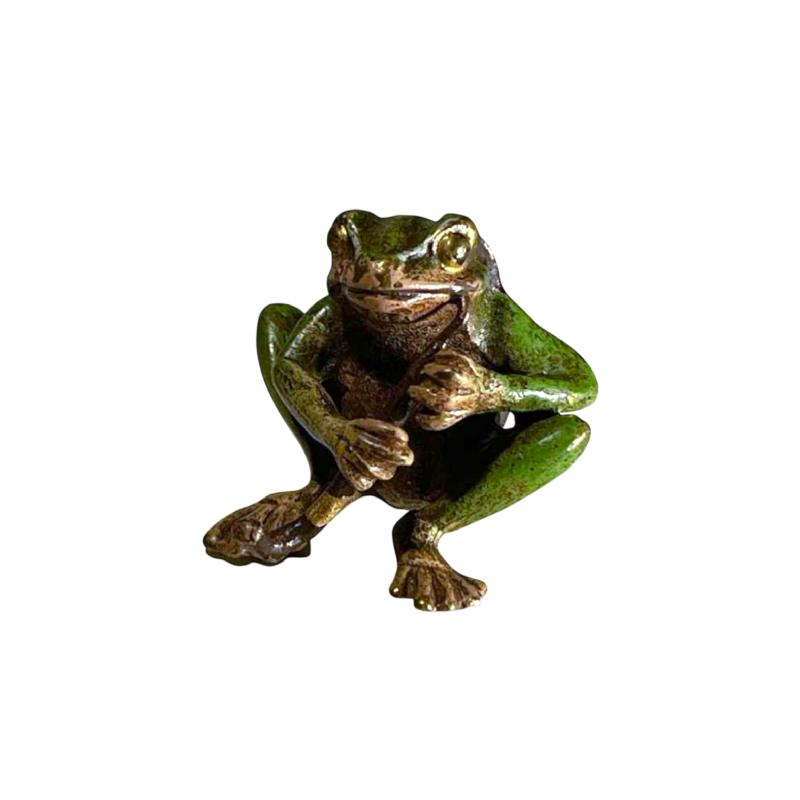 Vienna Bronze “Musician Frog” patinated bronze sculpture, ca 1900
