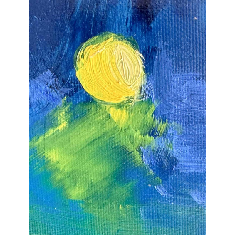 Christian BRASSEUR (1940-): Le bouquet de fleurs au clair de Lune oil