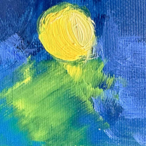 Christian BRASSEUR (1940-): 'Le bouquet de fleurs au clair de Lune' olieverf