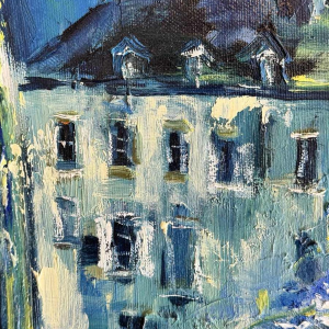 Christian BRASSEUR (1940-): 'Le bouquet de fleurs au clair de Lune' olieverf