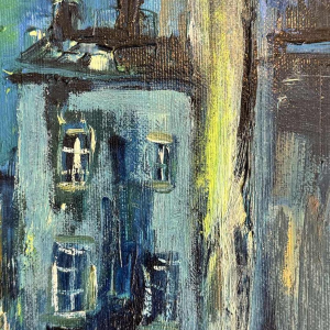 Christian BRASSEUR (1940-): Le bouquet de fleurs au clair de Lune oil