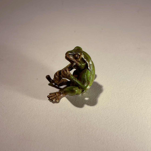 Vienna Bronze “Musician Frog” patinated bronze sculpture, ca 1900
