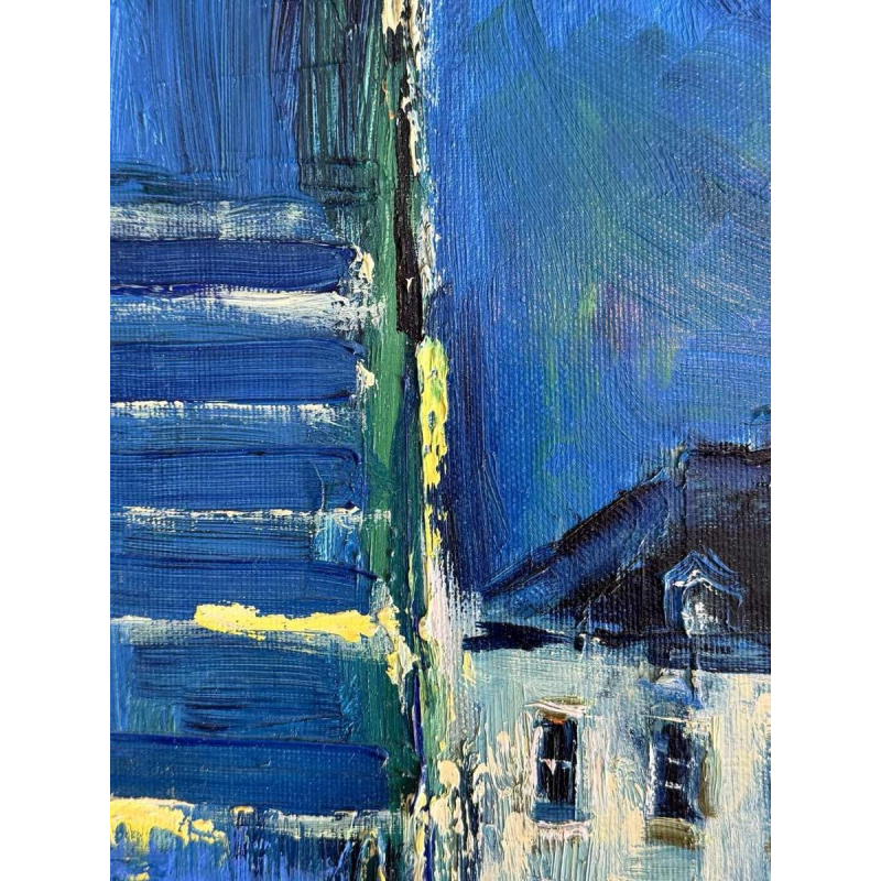 Christian BRASSEUR (1940-): Le bouquet de fleurs au clair de Lune oil