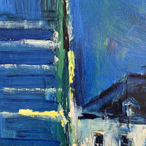 Christian BRASSEUR (1940-): 'Le bouquet de fleurs au clair de Lune' olieverf