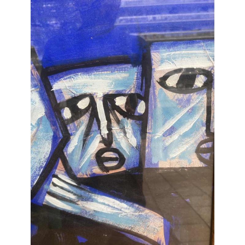 Tran Huu Duong, abstract figurative painting, signed and dated 2009