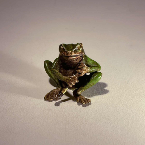 Vienna Bronze “Musician Frog” patinated bronze sculpture, ca 1900