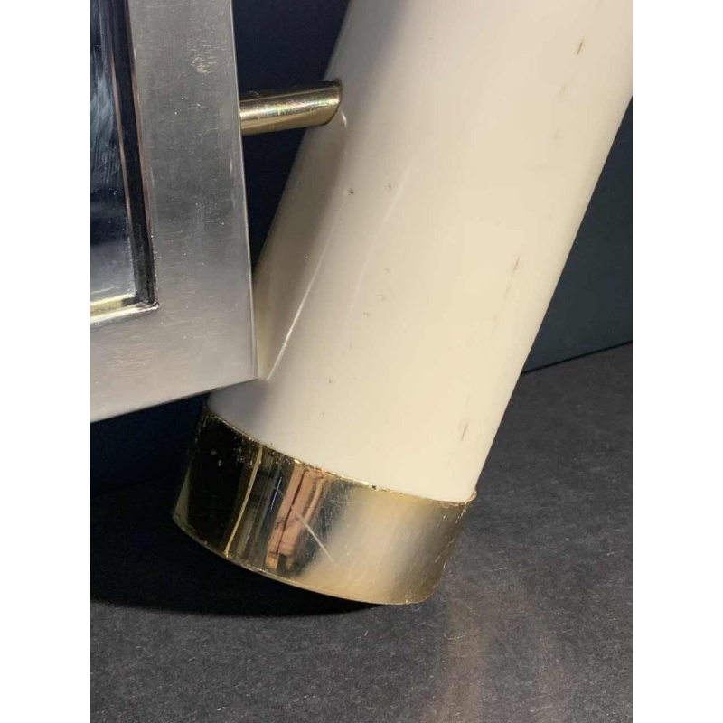 VALENTI & Co, Miroir " fausses défenses éléphant " laiton, Hollywood Regency 70s