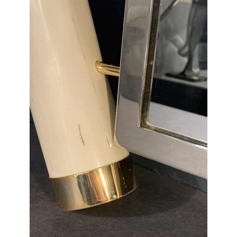 VALENTI & Co, Spiegel "valse slagtanden olifant" messing, Hollywood Regency 70s