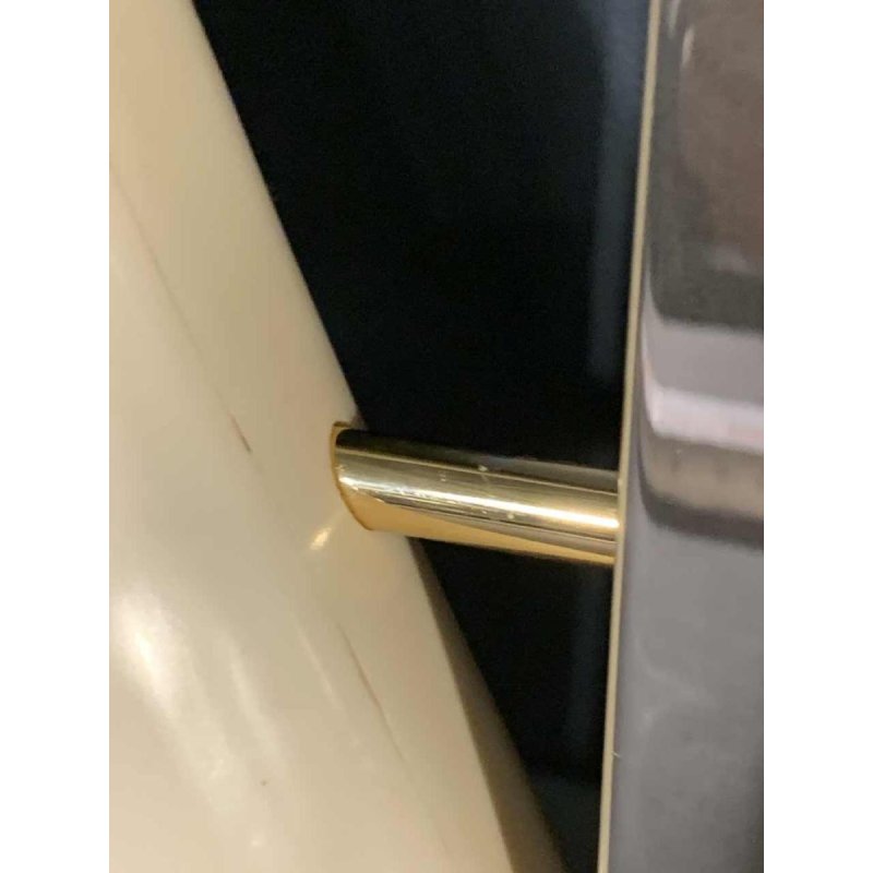 VALENTI & Co, Faux Ivory Elephant Tusk Mirror, Brass, Hollywood Regency, 1970s