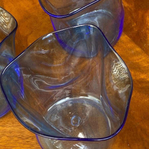 Ebba von Wachtenfelft, 7 blown glass glasses and carafe, Sweden ca 1960