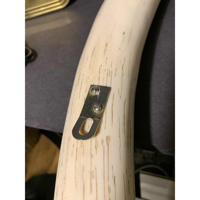 VALENTI & Co, Spiegel "valse slagtanden olifant" messing, Hollywood Regency 70s