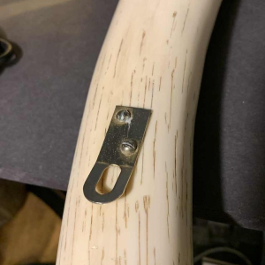 VALENTI & Co, Spiegel "valse slagtanden olifant" messing, Hollywood Regency 70s