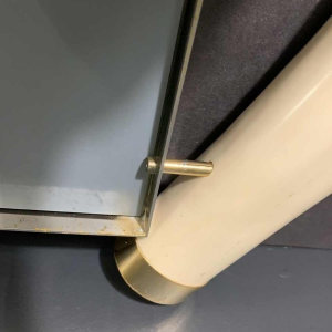 VALENTI & Co, Spiegel "valse slagtanden olifant" messing, Hollywood Regency 70s