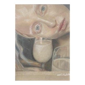 Chaima Bhouri 'Reflexion translucide' dessin au crayon sur papier