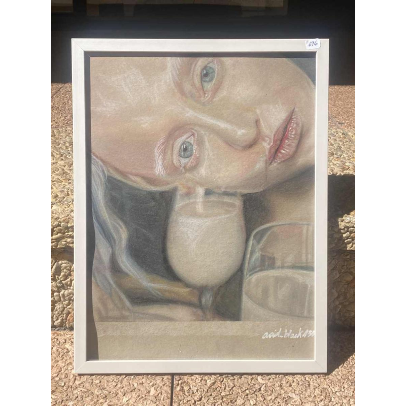 Chaima Bhouri 'Reflexion translucide' dessin au crayon sur papier