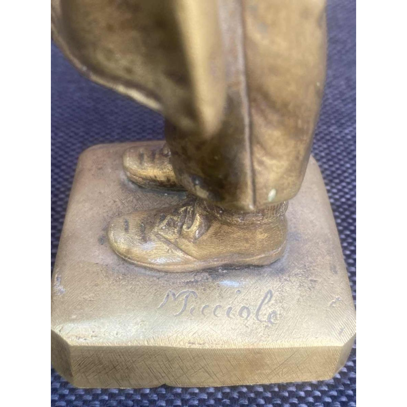 Giuseppe M. Picciole, bronze sculpture of a boy, ca 1900