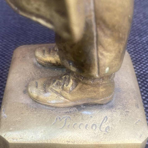 Giuseppe M. Picciole, sculpture garçon en bronze, ca 1900