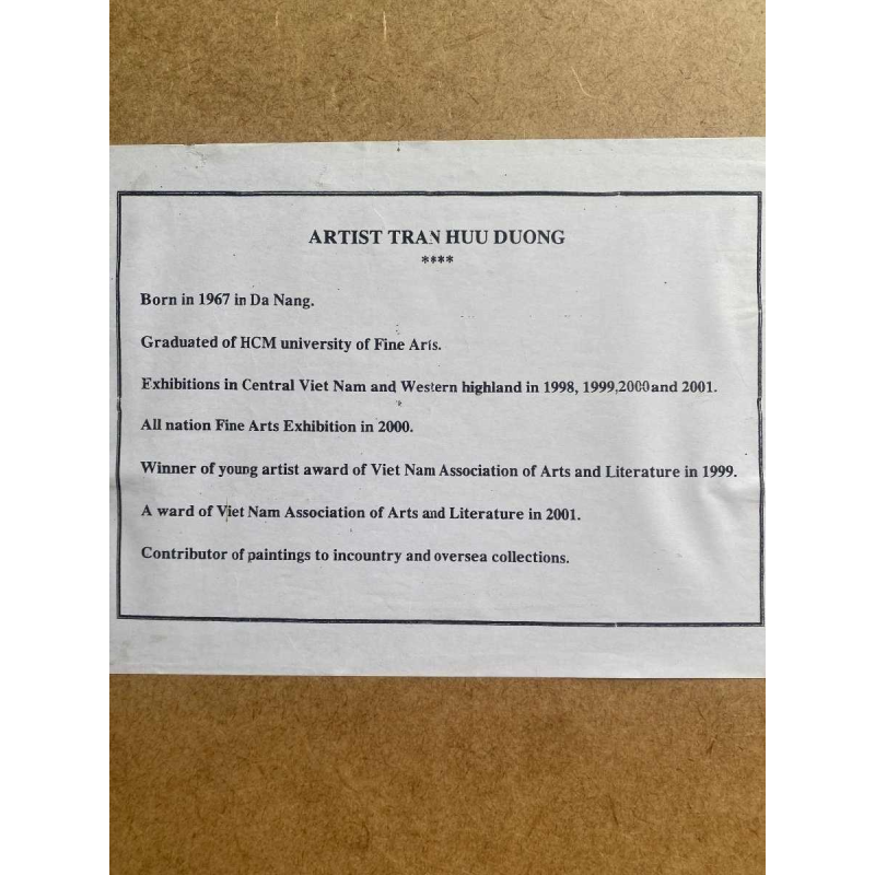 Magnifique tableau signé Tran Huu Duong huile sur toile