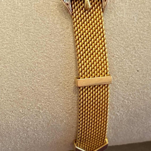 Gouden armband, Milanese schakel, riemmotief, roosgeslepen diamanten, eind 19e eeuw