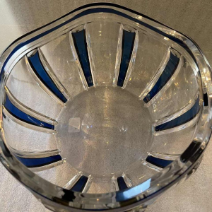 Art Deco kristallen schaal van Val Saint-Lambert, jaren 30, gemaakt door Joseph Simon