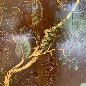 Groot scherm in Japanse stijl, Art Deco stijl, Olie op paneel gesigneerd W. Houben